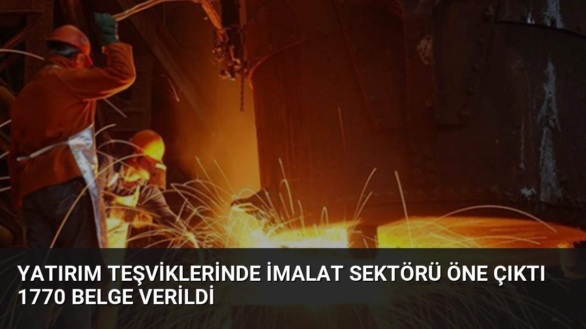 Yatırım Teşviklerinde İmalat Sektörü Öne Çıktı 1770 Belge Verildi