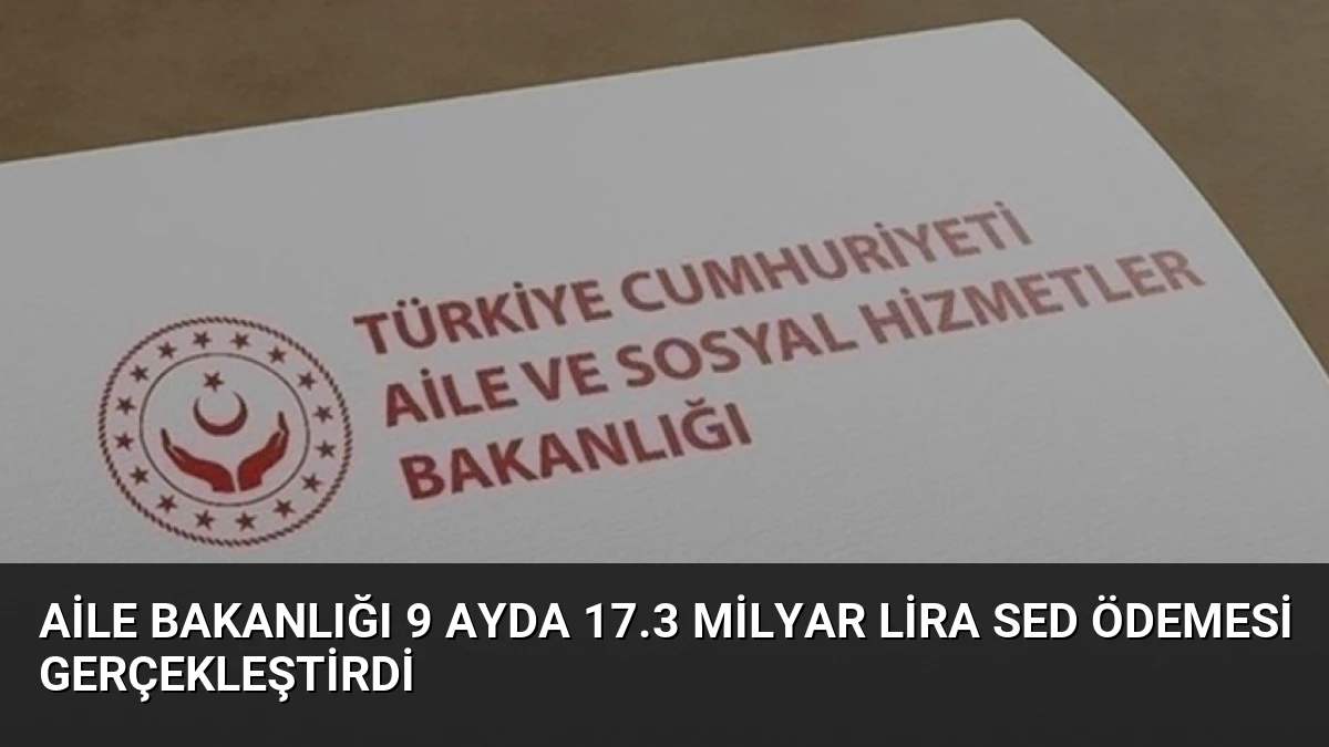 Aile Bakanlığı 9 Ayda 17.3 Milyar Lira SED Ödemesi Gerçekleştirdi