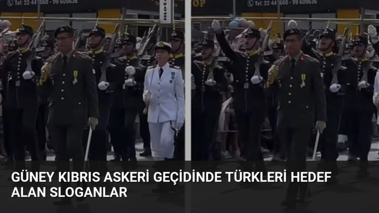Güney Kıbrıs askeri geçidinde Türkleri hedef alan sloganlar